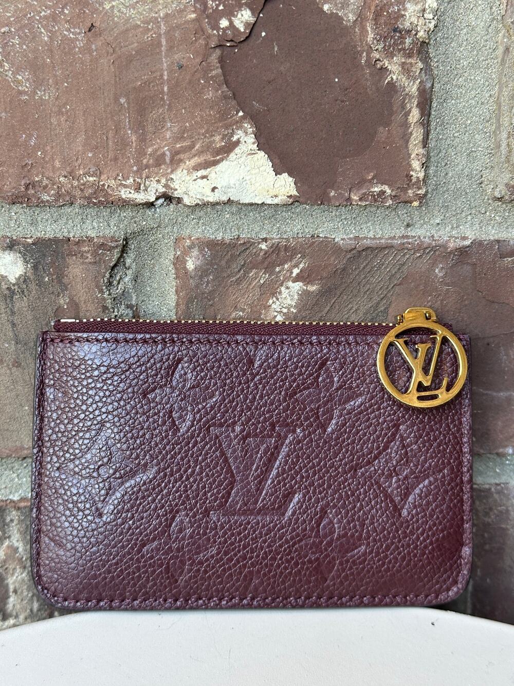 Louis Vuitton Romy Card Holder Monogram Empreinte Leather Wine 29108